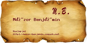 Mázor Benjámin névjegykártya